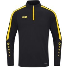 JAKO Long-sleeved Zip Top Power (recycled polyester, highly elastic) black/yellow Children