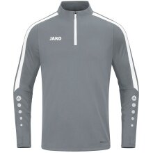 JAKO Long Sleeve Zip Top Power (recycled Polyester, highly elastic) dark grey Kids