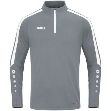 JAKO Long Sleeve Zip Top Power (recycled polyester, highly elastic) dark grey Men