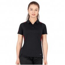 JAKO Sport Polo Challenge (Polyester-Stretch-Jersey) black mottled/red Women