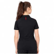 JAKO Sport Polo Challenge (Polyester-Stretch-Jersey) black mottled/red Women