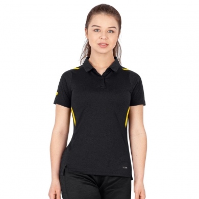 JAKO Sport-Polo Challenge (Polyester-Stretch-Jersey) black mottled/yellow Women