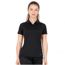 JAKO Sport Polo Challenge (Polyester-Stretch-Jersey) black mottled/neon orange Women