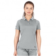 JAKO Sport-Polo Challenge (Polyester-Stretch-Jersey) light grey/marled Women