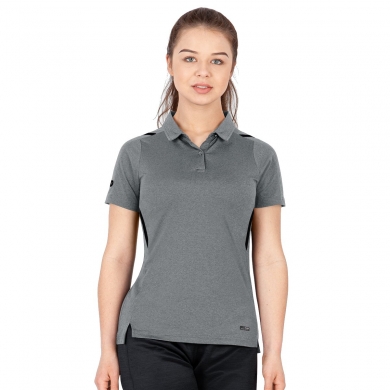 JAKO Sport Polo Challenge (Polyester Stretch Jersey) stone grey/melange Women