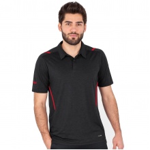 JAKO Sport Polo Challenge (Polyester Stretch Jersey) black mottled/red Men