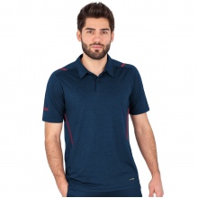 JAKO Sport Polo Challenge (Polyester Stretch Jersey) navy mottled/bordeaux Men