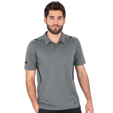 JAKO Sport Polo Challenge (Polyester Stretch Jersey) stone grey/marled Men