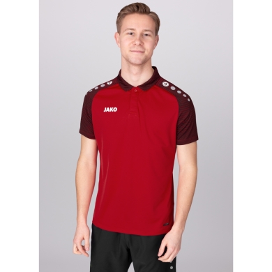 JAKO Sport Polo Performance (Polyester Micro Mesh, breathable, quick-drying) red/black Men