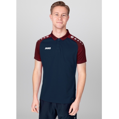 JAKO Sport Polo Performance (Polyester Micro Mesh, breathable, quick-drying) navy blue/red Men