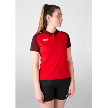 JAKO Sport Polo Performance (Polyester Micro Mesh, breathable, quick-drying) red/black Women