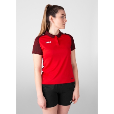 JAKO Sport Polo Performance (Polyester Micro Mesh, breathable, quick-drying) red/black Women