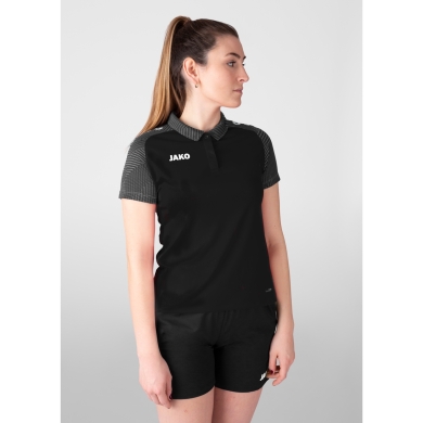 JAKO Sport Polo Performance (Polyester Micro Mesh, breathable, quick-drying) black/anthracite grey Women