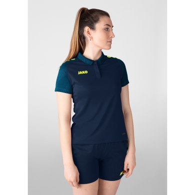 JAKO Sport Polo Performance (Polyester Micro Mesh, breathable, quick-drying) navy blue/light blue Women