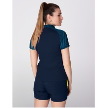 JAKO Sport Polo Performance (Polyester Micro Mesh, breathable, quick-drying) navy blue/light blue Women