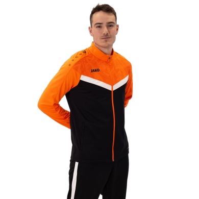 JAKO Polyester Jacket Iconic (100% recycled Polyester) black/neon orange Men's