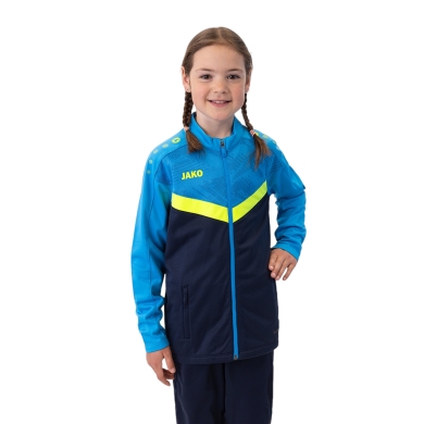 JAKO Polyester Jacket Iconic (100% recycled Polyester) navy blue/light blue/yellow Kids