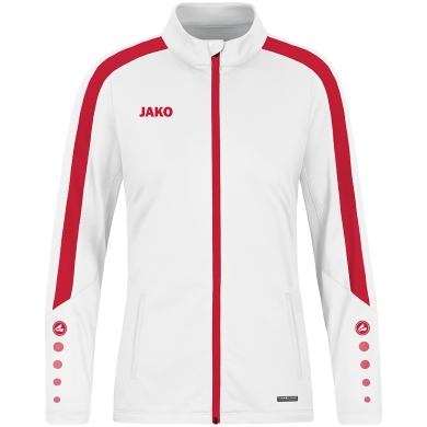 JAKO Polyester Jacket Power (100% recycled Polyester) white/red Women