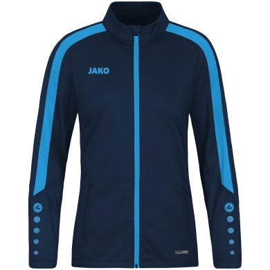 JAKO Polyester Jacket Power (100% recycled Polyester) navy blue/sky blue Women