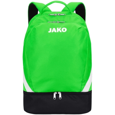 JAKO Iconic Backpack with Base Compartment Neon Green/Black - 28x21x46cm