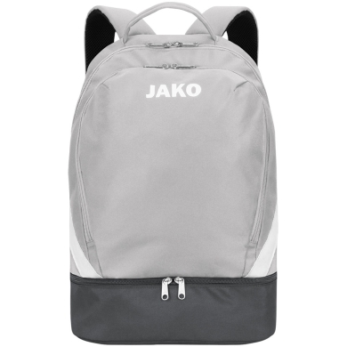 JAKO Iconic Backpack with Base Compartment Light Grey/Dark Grey - 28x21x46cm