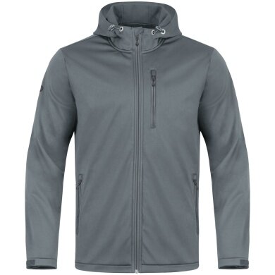 JAKO Softshell Jacket Premium (Hood, Wind and Water Resistant) Dark Grey Men