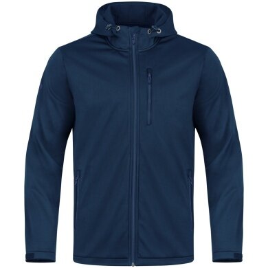 JAKO Softshell Jacket Premium (Hood, wind and water repellent) navy blue Men