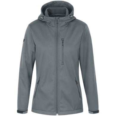 JAKO Softshell Jacket Premium (Hood, wind and water repellent) dark grey Women