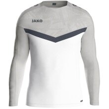 JAKO Sport Long Sleeve Sweatshirt Iconic (Polyester Stretch Fleece) white/grey/charcoal grey Kids