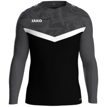 JAKO Sport Long Sleeve Sweatshirt Iconic (Polyester Stretch Fleece) black/anthracite grey children