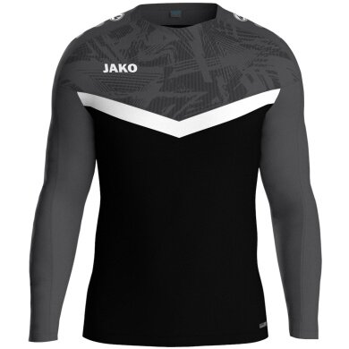 JAKO Sport Long Sleeve Sweatshirt Iconic (Polyester Stretch Fleece) black/anthracite grey children