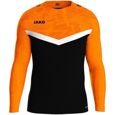 JAKO Sport Long Sleeve Sweatshirt Iconic (Polyester Stretch Fleece) black/neon orange Kids