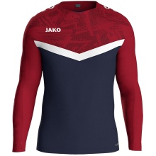 JAKO Sport Long Sleeve Sweatshirt Iconic (Polyester Stretch Fleece) navy/red Kids