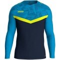 JAKO Sport Long Sleeve Sweatshirt Iconic (Polyester Stretch Fleece) navy blue/light blue/yellow Kids