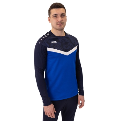 JAKO Sport Long Sleeve Sweatshirt Iconic (Polyester Stretch Fleece) Royal Blue/Navy Blue Men's