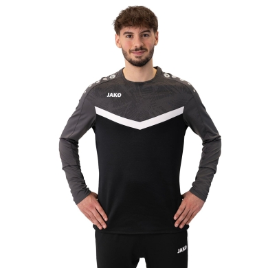 JAKO Sport Long Sleeve Sweatshirt Iconic (Polyester Stretch Fleece) black/anthracite grey Men's