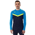 JAKO Sport Long Sleeve Sweatshirt Iconic (Polyester Stretch Fleece) navy blue/light blue/yellow Men's