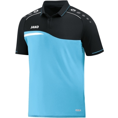 JAKO Sport Polo Competition 2.0 (100% Polyester) aqua blue/black Kids