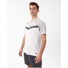 JAKO Sport Polo Iconic (Polyester Micro Mesh) white/grey/charcoal grey Men's