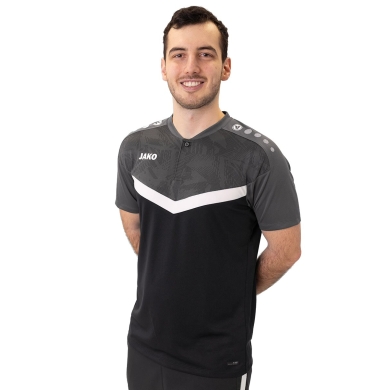 JAKO Sport Polo Iconic (Polyester Micro Mesh) black/anthracite grey men's