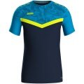 JAKO Sport T-shirt Iconic (Polyester Micro Mesh) navy blue/light blue/yellow Kids