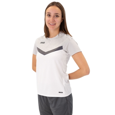 JAKO Sport Shirt Iconic (Polyester Micro Mesh) white/light grey/charcoal grey Ladies