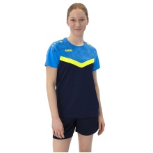 JAKO Sport Shirt Iconic (Polyester Micro Mesh) navy blue/light blue/yellow Ladies