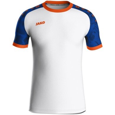 JAKO Sport T-shirt Jersey Iconic (Polyester Interlock) white/royal blue/orange Kids