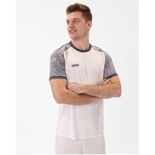 JAKO Sports T-shirt Jersey Iconic (Polyester Interlock) white/light grey/charcoal grey men's