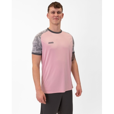 JAKO Sports T-shirt Jersey Iconic (Polyester Interlock) pink/light grey/charcoal grey Men's