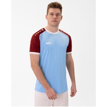 JAKO Sport T-shirt Jersey Iconic (Polyester Interlock) light blue/burgundy Men