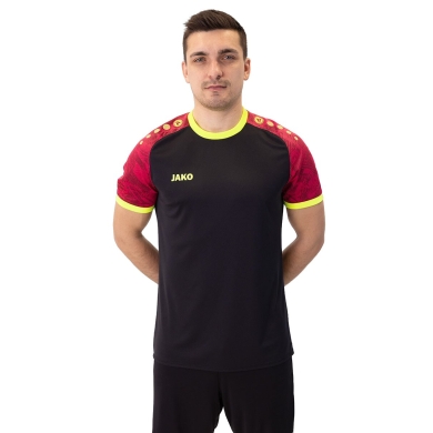 JAKO Sport T-shirt Jersey Iconic (Polyester Interlock) black/pink/yellow Men