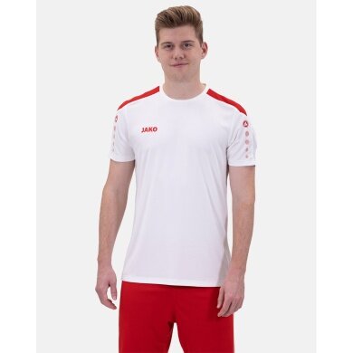 JAKO Sport T-shirt Jersey Power (Polyester Interlock, durable) white/red Men