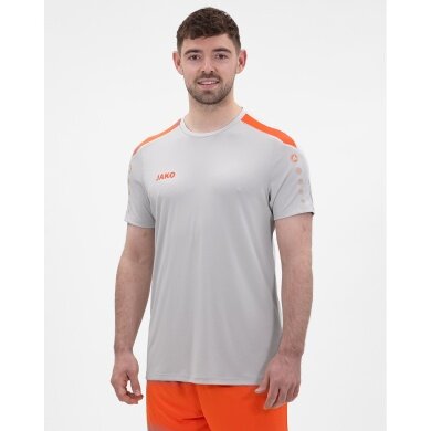 JAKO Sport T-shirt Jersey Power (Polyester Interlock, durable) light grey/orange Men